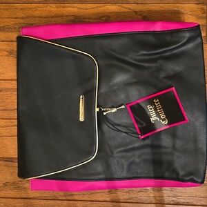 NWT Juicy Couture Backpack Vegan Barbie Hot Pink/Black Back Pack Bag Purse Tote